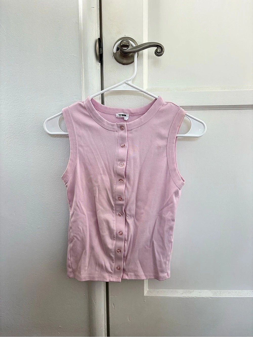 Cotton On Pink Sleeveless Button Front Top